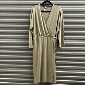 Nude Faux Wrap Dress